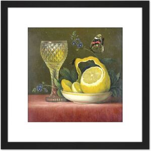 Artery8 Van Os Still Life Lemon & Cut Glass Painting 8X8 Inch Square Wooden Framed Wall Art Print Picture with Mount in Black Black Artery8 Van Os Still Life Lemon & Cut Glass Painting 8X8 Inch Square Wooden Framed Wall Art Print Picture with Mount in Black Black