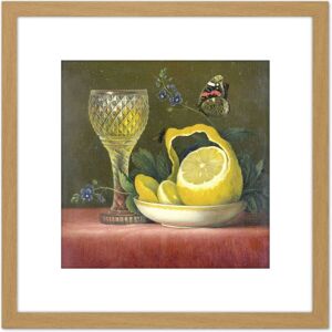 Artery8 Van Os Still Life Lemon & Cut Glass Painting 8X8 Inch Square Wooden Framed Wall Art Print Picture with Mount in Light Oak Light Oak Artery8 Van Os Still Life Lemon & Cut Glass Painting 8X8 Inch Square Wooden Framed Wall Art Print Picture with Mount in Light Oak Light Oak