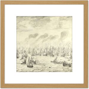 Artery8 Van De Velde Sea Battle Of Terheide Ships Painting 8X8 Inch Square Wooden Framed Wall Art Print Picture with Mount in Light Oak Light Oak Artery8 Van De Velde Sea Battle Of Terheide Ships Painting 8X8 Inch Square Wooden Framed Wall Art Print Picture with Mount in Light Oak Light Oak