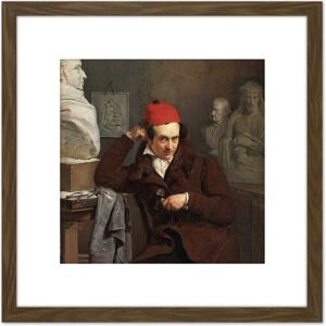 Artery8 Van Beveren Portrait Of Louis Royer Painting 8X8 Inch Square Wooden Framed Wall Art Print Picture with Mount in Brown Brown Artery8 Van Beveren Portrait Of Louis Royer Painting 8X8 Inch Square Wooden Framed Wall Art Print Picture with Mount in Brown Brown