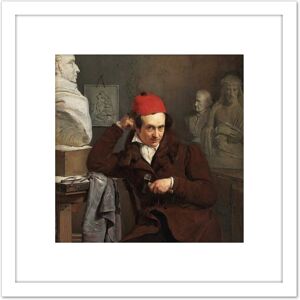 Artery8 Van Beveren Portrait Of Louis Royer Painting 8X8 Inch Square Wooden Framed Wall Art Print Picture with Mount in White White Artery8 Van Beveren Portrait Of Louis Royer Painting 8X8 Inch Square Wooden Framed Wall Art Print Picture with Mount in White White