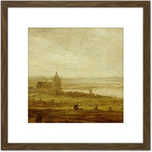 Artery8 Jan Van Goyen View Of Arnhem Church Painting 8X8 Inch Square Wooden Framed Wall Art Print Picture with Mount in Brown Brown Artery8 Jan Van Goyen View Of Arnhem Church Painting 8X8 Inch Square Wooden Framed Wall Art Print Picture with Mount in Brown Brown