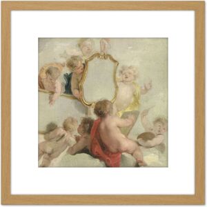 Artery8 De Wit Putti With Mirrors Cherub Babies Painting 8X8 Inch Square Wooden Framed Wall Art Print Picture with Mount in Light Oak Light Oak Artery8 De Wit Putti With Mirrors Cherub Babies Painting 8X8 Inch Square Wooden Framed Wall Art Print Picture with Mount in Light Oak Light Oak