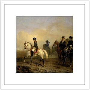 Artery8 Vernet Emperor Napoleon Riding Horse Painting 8X8 Inch Square Wooden Framed Wall Art Print Picture with Mount in White White Artery8 Vernet Emperor Napoleon Riding Horse Painting 8X8 Inch Square Wooden Framed Wall Art Print Picture with Mount in White White