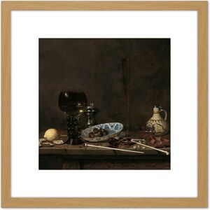 Artery8 Van De Velde Still Life Flute Glass Jug Painting 8X8 Inch Square Wooden Framed Wall Art Print Picture with Mount in Light Oak Light Oak Artery8 Van De Velde Still Life Flute Glass Jug Painting 8X8 Inch Square Wooden Framed Wall Art Print Picture with Mount in Light Oak Light Oak