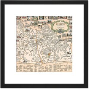 Artery8 1935 Ernest Dudley Chase Map Town Dedham Massachusetts 8X8 Inch Square Wooden Framed Wall Art Print Picture with Mount in Black Black Artery8 1935 Ernest Dudley Chase Map Town Dedham Massachusetts 8X8 Inch Square Wooden Framed Wall Art Print Picture with Mount in Black Black