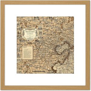Artery8 1938 Ernest Dudley Chase Map Boston Massachusetts 8X8 Inch Square Wooden Framed Wall Art Print Picture with Mount in Light Oak Light Oak Artery8 1938 Ernest Dudley Chase Map Boston Massachusetts 8X8 Inch Square Wooden Framed Wall Art Print Picture with Mount in Light Oak Light Oak