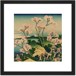 Artery8 Hokusai 36 Views Fuji Goten Yama Hill Shinagawa 8X8 Inch Square Wooden Framed Wall Art Print Picture with Mount in Black Black Artery8 Hokusai 36 Views Fuji Goten Yama Hill Shinagawa 8X8 Inch Square Wooden Framed Wall Art Print Picture with Mount in Black Black