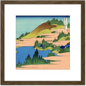 Artery8 Hokusai 36 Views Fuji Hakone Lake Woodblock Japan 8X8 Inch Square Wooden Framed Wall Art Print Picture with Mount in Brown Brown Artery8 Hokusai 36 Views Fuji Hakone Lake Woodblock Japan 8X8 Inch Square Wooden Framed Wall Art Print Picture with Mount in Brown Brown