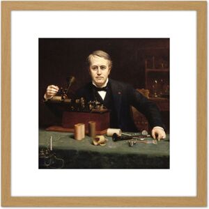 Artery8 Abraham Archibald Anderson Thomas Alva Edison 8X8 Inch Square Wooden Framed Wall Art Print Picture with Mount in Light Oak Light Oak Artery8 Abraham Archibald Anderson Thomas Alva Edison 8X8 Inch Square Wooden Framed Wall Art Print Picture with Mount in Light Oak Light Oak