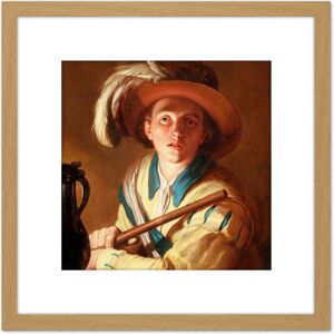 Artery8 Abraham Bloemaert The Flute Player 8X8 Inch Square Wooden Framed Wall Art Print Picture with Mount in Light Oak Light Oak Artery8 Abraham Bloemaert The Flute Player 8X8 Inch Square Wooden Framed Wall Art Print Picture with Mount in Light Oak Light Oak