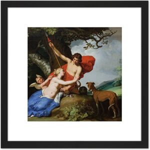 Artery8 Abraham Bloemaert Venus & Adonis 8X8 Inch Square Wooden Framed Wall Art Print Picture with Mount in Black Black Artery8 Abraham Bloemaert Venus & Adonis 8X8 Inch Square Wooden Framed Wall Art Print Picture with Mount in Black Black
