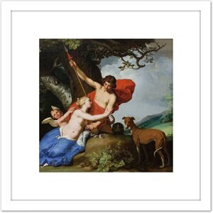 Artery8 Abraham Bloemaert Venus & Adonis 8X8 Inch Square Wooden Framed Wall Art Print Picture with Mount in White White Artery8 Abraham Bloemaert Venus & Adonis 8X8 Inch Square Wooden Framed Wall Art Print Picture with Mount in White White