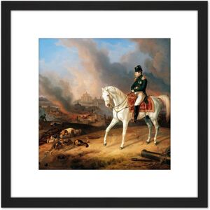 Artery8 Adam Napoleon Burning Smolensk Painting 8X8 Inch Square Wooden Framed Wall Art Print Picture with Mount in Black Black Artery8 Adam Napoleon Burning Smolensk Painting 8X8 Inch Square Wooden Framed Wall Art Print Picture with Mount in Black Black
