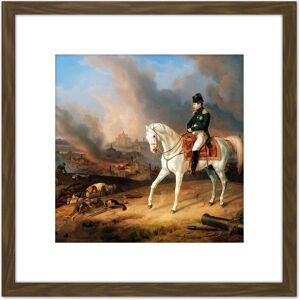 Artery8 Adam Napoleon Burning Smolensk Painting 8X8 Inch Square Wooden Framed Wall Art Print Picture with Mount in Brown Brown Artery8 Adam Napoleon Burning Smolensk Painting 8X8 Inch Square Wooden Framed Wall Art Print Picture with Mount in Brown Brown