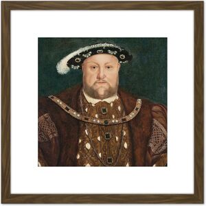 Artery8 After Hans Holbein The Younger King Henry VIII 8X8 Inch Square Wooden Framed Wall Art Print Picture with Mount in Brown Brown Artery8 After Hans Holbein The Younger King Henry VIII 8X8 Inch Square Wooden Framed Wall Art Print Picture with Mount in Brown Brown