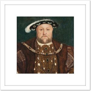 Artery8 After Hans Holbein The Younger King Henry VIII 8X8 Inch Square Wooden Framed Wall Art Print Picture with Mount in White White Artery8 After Hans Holbein The Younger King Henry VIII 8X8 Inch Square Wooden Framed Wall Art Print Picture with Mount in White White