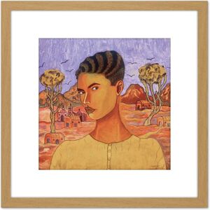 Artery8 Angel Abraham Self Portrait Naive Style Painting 8X8 Inch Square Wooden Framed Wall Art Print Picture with Mount in Light Oak Light Oak Artery8 Angel Abraham Self Portrait Naive Style Painting 8X8 Inch Square Wooden Framed Wall Art Print Picture with Mount in Light Oak Light Oak