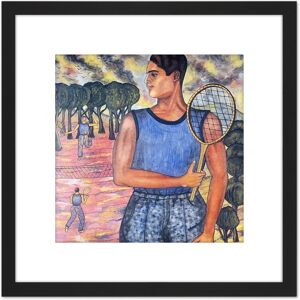 Artery8 Angel Portrait Hugo Tilghman Tennis Player Painting 8X8 Inch Square Wooden Framed Wall Art Print Picture with Mount in Black Black Artery8 Angel Portrait Hugo Tilghman Tennis Player Painting 8X8 Inch Square Wooden Framed Wall Art Print Picture with Mount in Black Black