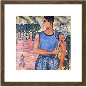 Artery8 Angel Portrait Hugo Tilghman Tennis Player Painting 8X8 Inch Square Wooden Framed Wall Art Print Picture with Mount in Brown Brown Artery8 Angel Portrait Hugo Tilghman Tennis Player Painting 8X8 Inch Square Wooden Framed Wall Art Print Picture with Mount in Brown Brown