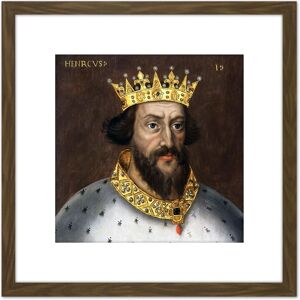 Artery8 Anonymous Portrait King Henry I England Painting 8X8 Inch Square Wooden Framed Wall Art Print Picture with Mount in Brown Brown Artery8 Anonymous Portrait King Henry I England Painting 8X8 Inch Square Wooden Framed Wall Art Print Picture with Mount in Brown Brown