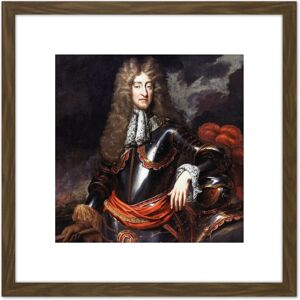 Artery8 Anonymous Portrait King James II England Painting 8X8 Inch Square Wooden Framed Wall Art Print Picture with Mount in Brown Brown Artery8 Anonymous Portrait King James II England Painting 8X8 Inch Square Wooden Framed Wall Art Print Picture with Mount in Brown Brown