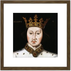 Artery8 Anonymous Portrait King Richard II England Painting 8X8 Inch Square Wooden Framed Wall Art Print Picture with Mount in Brown Brown Artery8 Anonymous Portrait King Richard II England Painting 8X8 Inch Square Wooden Framed Wall Art Print Picture with Mount in Brown Brown