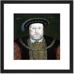 Artery8 Anonymous Portrait Old King Henry VIII England Painting 8X8 Inch Square Wooden Framed Wall Art Print Picture with Mount in Black Black Artery8 Anonymous Portrait Old King Henry VIII England Painting 8X8 Inch Square Wooden Framed Wall Art Print Picture with Mount in Black Black