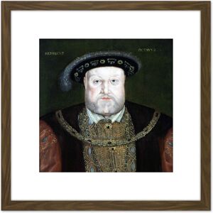 Artery8 Anonymous Portrait Old King Henry VIII England Painting 8X8 Inch Square Wooden Framed Wall Art Print Picture with Mount in Brown Brown Artery8 Anonymous Portrait Old King Henry VIII England Painting 8X8 Inch Square Wooden Framed Wall Art Print Picture with Mount in Brown Brown