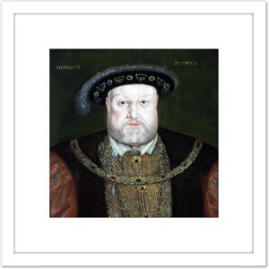 Artery8 Anonymous Portrait Old King Henry VIII England Painting 8X8 Inch Square Wooden Framed Wall Art Print Picture with Mount in White White Artery8 Anonymous Portrait Old King Henry VIII England Painting 8X8 Inch Square Wooden Framed Wall Art Print Picture with Mount in White White
