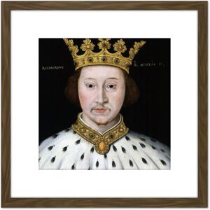 Artery8 Anonymous Portrait Richard II King England Painting 8X8 Inch Square Wooden Framed Wall Art Print Picture with Mount in Brown Brown Artery8 Anonymous Portrait Richard II King England Painting 8X8 Inch Square Wooden Framed Wall Art Print Picture with Mount in Brown Brown