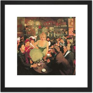 Artery8 Anquetin Bruant Interior Mirliton Cloisonnist Painting 8X8 Inch Square Wooden Framed Wall Art Print Picture with Mount in Black Black Artery8 Anquetin Bruant Interior Mirliton Cloisonnist Painting 8X8 Inch Square Wooden Framed Wall Art Print Picture with Mount in Black Black