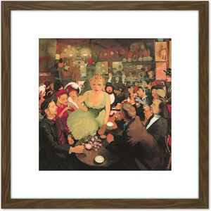 Artery8 Anquetin Bruant Interior Mirliton Cloisonnist Painting 8X8 Inch Square Wooden Framed Wall Art Print Picture with Mount in Brown Brown Artery8 Anquetin Bruant Interior Mirliton Cloisonnist Painting 8X8 Inch Square Wooden Framed Wall Art Print Picture with Mount in Brown Brown