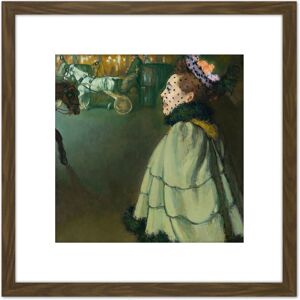 Artery8 Anquetin Woman Champs-elysees Night Painting 8X8 Inch Square Wooden Framed Wall Art Print Picture with Mount in Brown Brown Artery8 Anquetin Woman Champs-elysees Night Painting 8X8 Inch Square Wooden Framed Wall Art Print Picture with Mount in Brown Brown