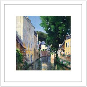 Artery8 Aureliano De Beruete The River Isole Quimperle 8X8 Inch Square Wooden Framed Wall Art Print Picture with Mount in White White Artery8 Aureliano De Beruete The River Isole Quimperle 8X8 Inch Square Wooden Framed Wall Art Print Picture with Mount in White White