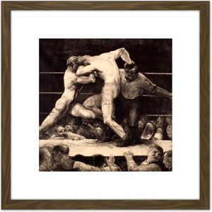 Artery8 Bellows George Wesley A Stag At Sharkeys 8X8 Inch Square Wooden Framed Wall Art Print Picture with Mount in Brown Brown Artery8 Bellows George Wesley A Stag At Sharkeys 8X8 Inch Square Wooden Framed Wall Art Print Picture with Mount in Brown Brown