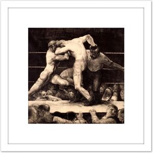 Artery8 Bellows George Wesley A Stag At Sharkeys 8X8 Inch Square Wooden Framed Wall Art Print Picture with Mount in White White Artery8 Bellows George Wesley A Stag At Sharkeys 8X8 Inch Square Wooden Framed Wall Art Print Picture with Mount in White White