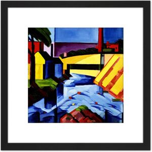 Artery8 Bluemner Evening Tones Abstract Landscape Painting 8X8 Inch Square Wooden Framed Wall Art Print Picture with Mount in Black Black Artery8 Bluemner Evening Tones Abstract Landscape Painting 8X8 Inch Square Wooden Framed Wall Art Print Picture with Mount in Black Black