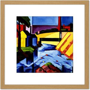 Artery8 Bluemner Evening Tones Abstract Landscape Painting 8X8 Inch Square Wooden Framed Wall Art Print Picture with Mount in Light Oak Light Oak Artery8 Bluemner Evening Tones Abstract Landscape Painting 8X8 Inch Square Wooden Framed Wall Art Print Picture with Mount in Light Oak Light Oak