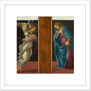 Artery8 Botticelli Sandro Di Mariano Filipepi Annunciation 8X8 Inch Square Wooden Framed Wall Art Print Picture with Mount in White White Artery8 Botticelli Sandro Di Mariano Filipepi Annunciation 8X8 Inch Square Wooden Framed Wall Art Print Picture with Mount in White White