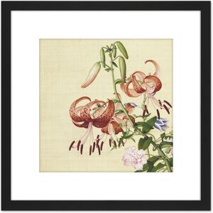 Artery8 Castiglione Lilies Flower Plant Painting 8X8 Inch Square Wooden Framed Wall Art Print Picture with Mount in Black Black Artery8 Castiglione Lilies Flower Plant Painting 8X8 Inch Square Wooden Framed Wall Art Print Picture with Mount in Black Black