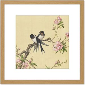 Artery8 Castiglione Peach Blossom Birds Painting 8X8 Inch Square Wooden Framed Wall Art Print Picture with Mount in Light Oak Light Oak Artery8 Castiglione Peach Blossom Birds Painting 8X8 Inch Square Wooden Framed Wall Art Print Picture with Mount in Light Oak Light Oak