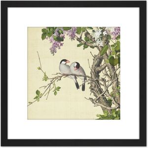 Artery8 Castiglione Syringa Birds Tree Painting 8X8 Inch Square Wooden Framed Wall Art Print Picture with Mount in Black Black Artery8 Castiglione Syringa Birds Tree Painting 8X8 Inch Square Wooden Framed Wall Art Print Picture with Mount in Black Black
