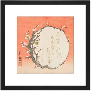 Artery8 Circular Branch Flowering Plum C 1854 Shunsuie 8X8 Inch Square Wooden Framed Wall Art Print Picture with Mount in Black Black Artery8 Circular Branch Flowering Plum C 1854 Shunsuie 8X8 Inch Square Wooden Framed Wall Art Print Picture with Mount in Black Black