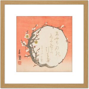 Artery8 Circular Branch Flowering Plum C 1854 Shunsuie 8X8 Inch Square Wooden Framed Wall Art Print Picture with Mount in Light Oak Light Oak Artery8 Circular Branch Flowering Plum C 1854 Shunsuie 8X8 Inch Square Wooden Framed Wall Art Print Picture with Mount in Light Oak Light Oak