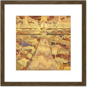 Artery8 Ciurlionis Sonata Stars Abstract Painting 8X8 Inch Square Wooden Framed Wall Art Print Picture with Mount in Brown Brown Artery8 Ciurlionis Sonata Stars Abstract Painting 8X8 Inch Square Wooden Framed Wall Art Print Picture with Mount in Brown Brown