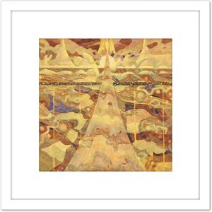 Artery8 Ciurlionis Sonata Stars Abstract Painting 8X8 Inch Square Wooden Framed Wall Art Print Picture with Mount in White White Artery8 Ciurlionis Sonata Stars Abstract Painting 8X8 Inch Square Wooden Framed Wall Art Print Picture with Mount in White White