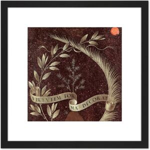 Artery8 Da Vinci Wreath Laurel Palm Juniper Scroll Painting 8X8 Inch Square Wooden Framed Wall Art Print Picture with Mount in Black Black Artery8 Da Vinci Wreath Laurel Palm Juniper Scroll Painting 8X8 Inch Square Wooden Framed Wall Art Print Picture with Mount in Black Black