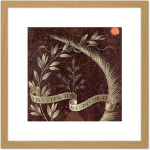 Artery8 Da Vinci Wreath Laurel Palm Juniper Scroll Painting 8X8 Inch Square Wooden Framed Wall Art Print Picture with Mount in Light Oak Light Oak Artery8 Da Vinci Wreath Laurel Palm Juniper Scroll Painting 8X8 Inch Square Wooden Framed Wall Art Print Picture with Mount in Light Oak Light Oak
