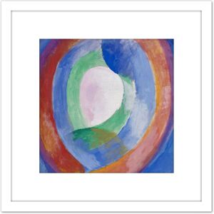 Artery8 Delaunay Robert Formes Circulaires Lune No 1 8X8 Inch Square Wooden Framed Wall Art Print Picture with Mount in White White Artery8 Delaunay Robert Formes Circulaires Lune No 1 8X8 Inch Square Wooden Framed Wall Art Print Picture with Mount in White White